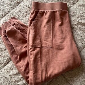 Peach colored joggers size petite extra large